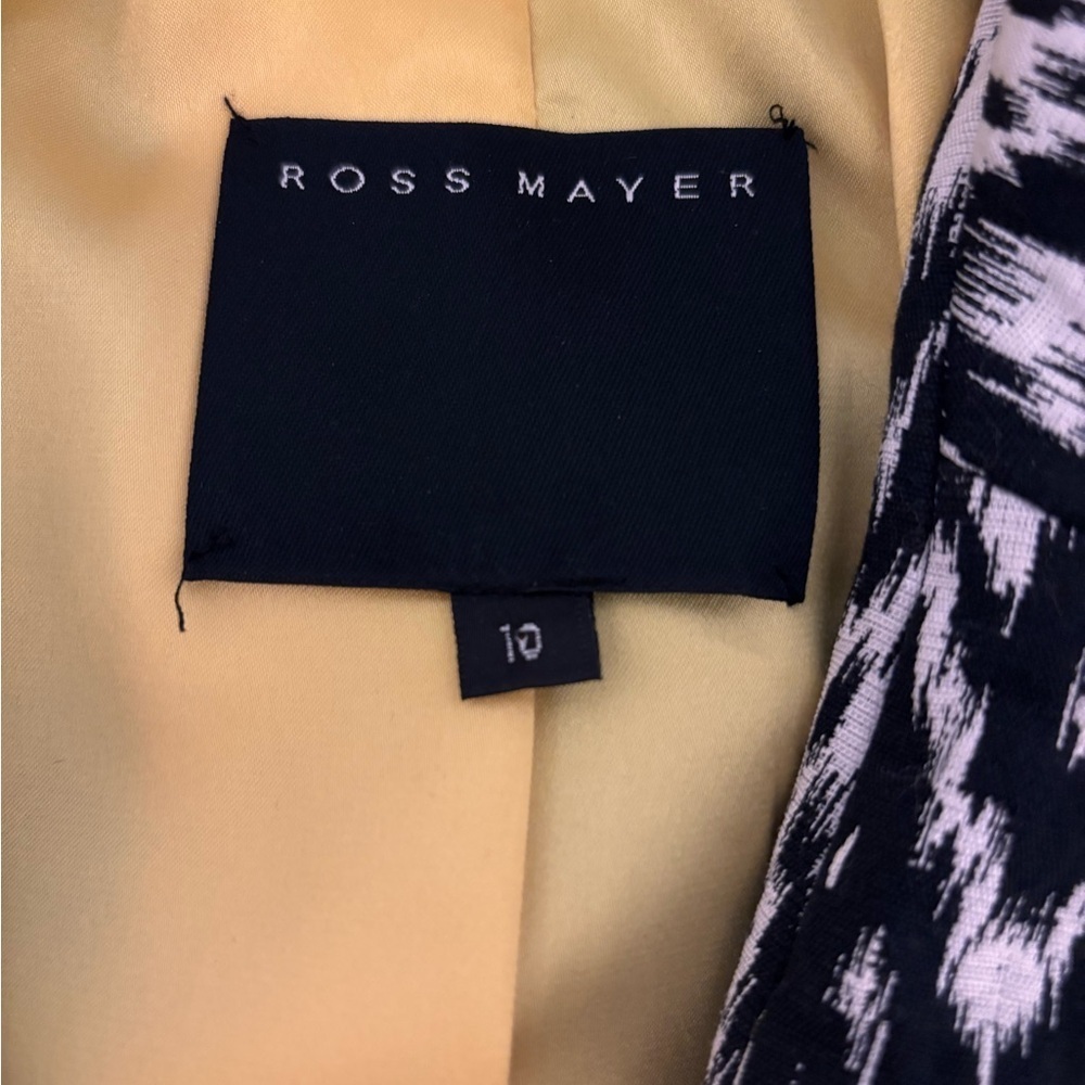 Ross Mayer Black and Creme Patterned Blazer with Yellow Lining - Picture 3 of 12